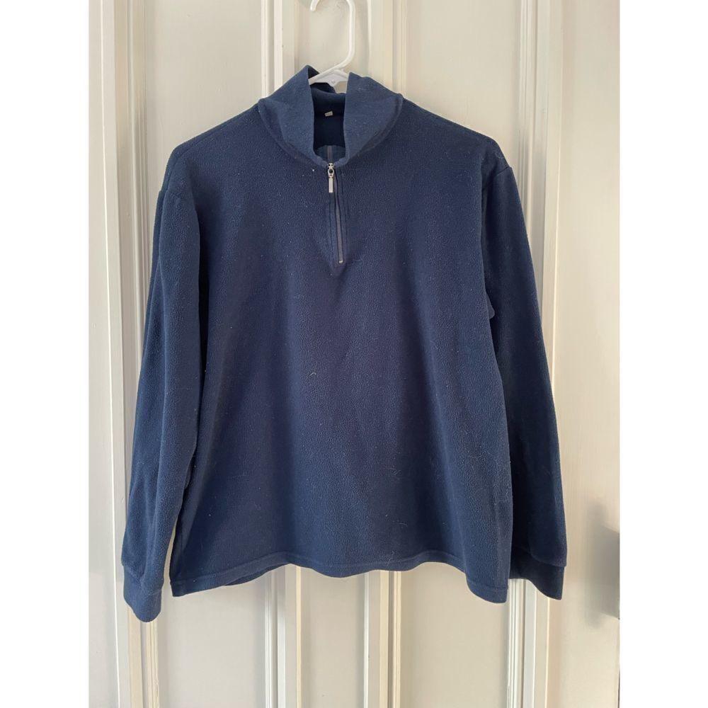 Womens burgi navy fleece zip top L